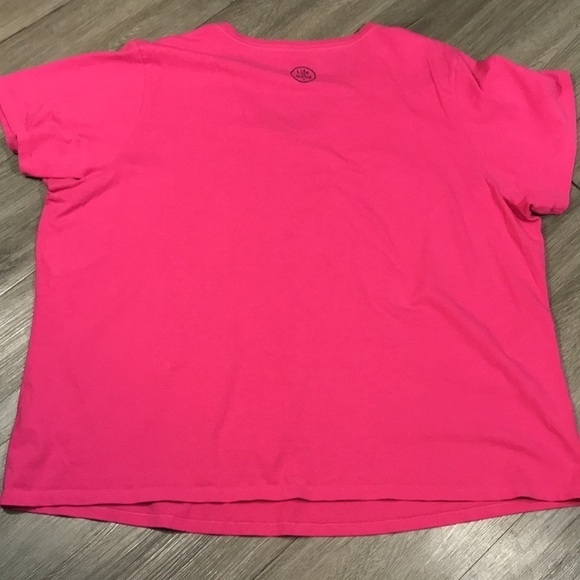 Life is Good “Love is Healthier than Kale” Pink V-Neck Screen Print T-Shirt - Picture 8 of 10